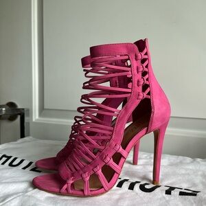 Schutz Ermanna Stiletto Sandals, Color Azalea, Size 8.5B.